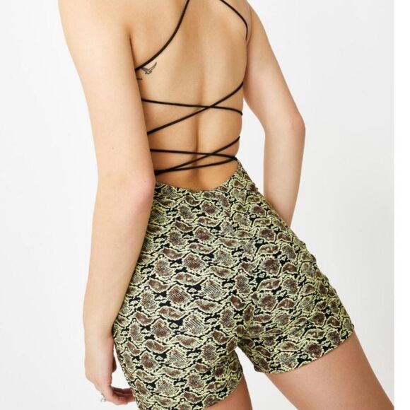 Brand‎ new with Tags Tiger Mist Snake Print Beda Strappy Playsuit romper Medium - Picture 4 of 13